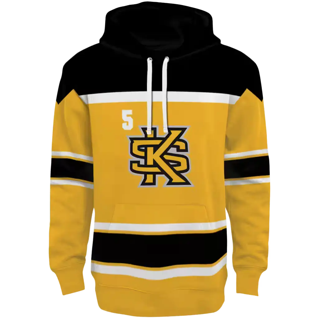 customized kennesaw state owls striped pattern gold hoodie best selling customized kennesaw state owls striped pattern gold hoodie best selling