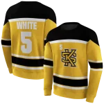 customized kennesaw state owls striped pattern gold hoodie best selling