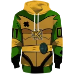 customized kennesaw state owls superhero armor gold green hoodie best selling