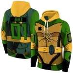 customized kennesaw state owls superhero armor gold green hoodie best selling