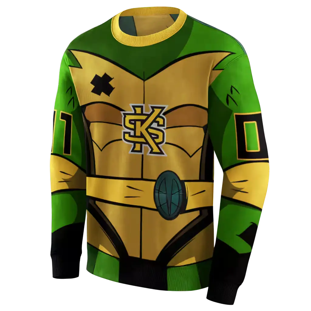 customized kennesaw state owls superhero armor gold green hoodie new arrival customized kennesaw state owls superhero armor gold green hoodie new arrival