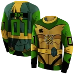 customized kennesaw state owls superhero armor gold green hoodie best selling