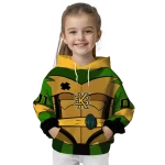 customized kennesaw state owls superhero armor gold green hoodie best selling