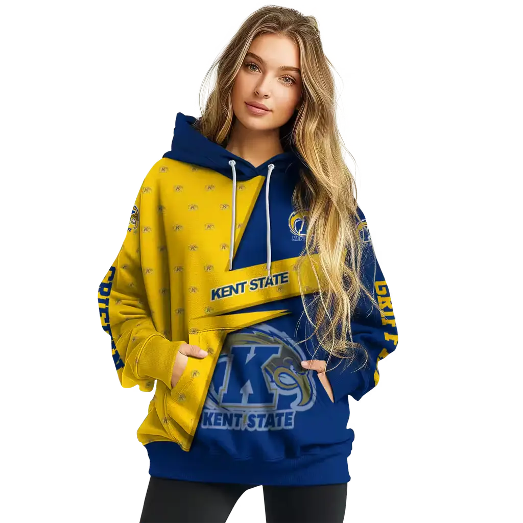 customized kent state golden flashes abstract shape navy blue hoodie high quality customized kent state golden flashes abstract shape navy blue hoodie high quality