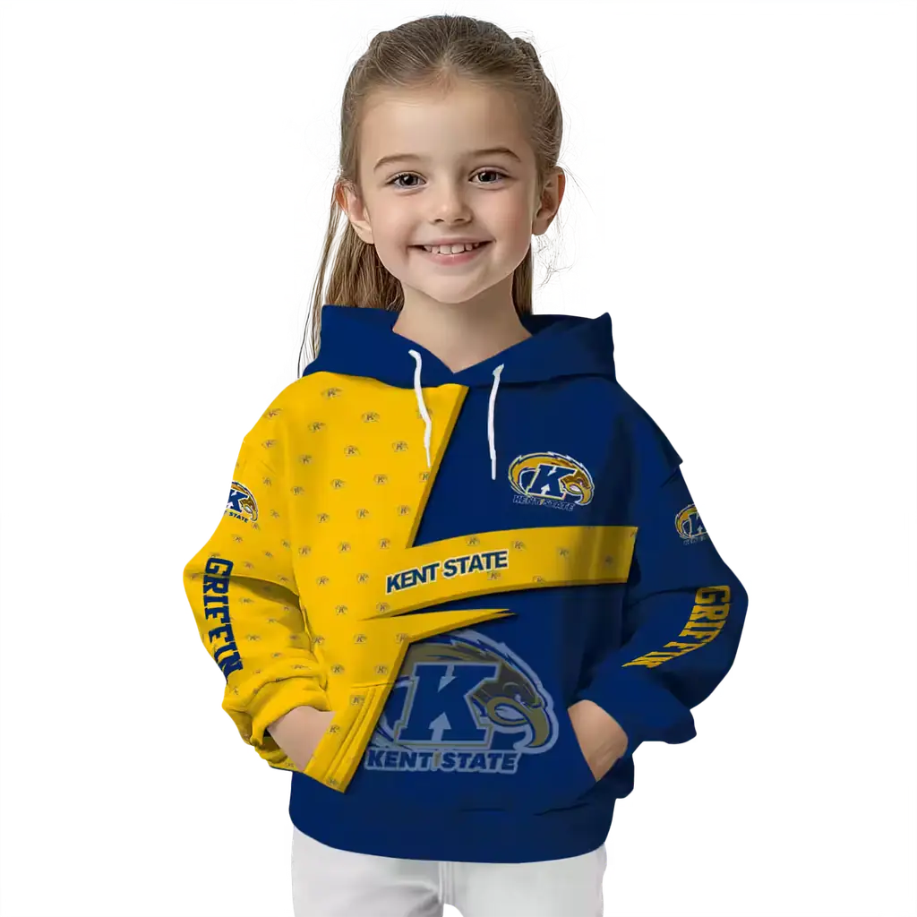 customized kent state golden flashes abstract shape navy blue hoodie top rated customized kent state golden flashes abstract shape navy blue hoodie top rated