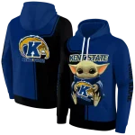 customized kent state golden flashes baby yoda navy blue black hoodie best selling