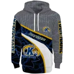 customized kent state golden flashes hexagonal mesh navy blue black gray hoodie best selling