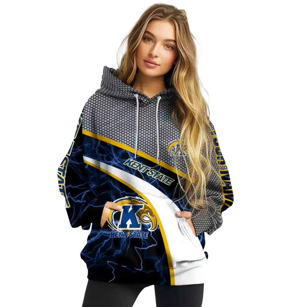 customized kent state golden flashes hexagonal mesh navy blue black gray hoodie high quality customized kent state golden flashes hexagonal mesh navy blue black gray hoodie high quality