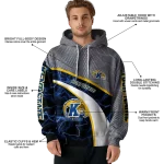 customized kent state golden flashes hexagonal mesh navy blue black gray hoodie best selling