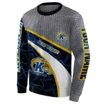 customized kent state golden flashes hexagonal mesh navy blue black gray hoodie best selling