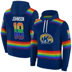 customized kent state golden flashes rainbow stripes navy blue hoodie best selling