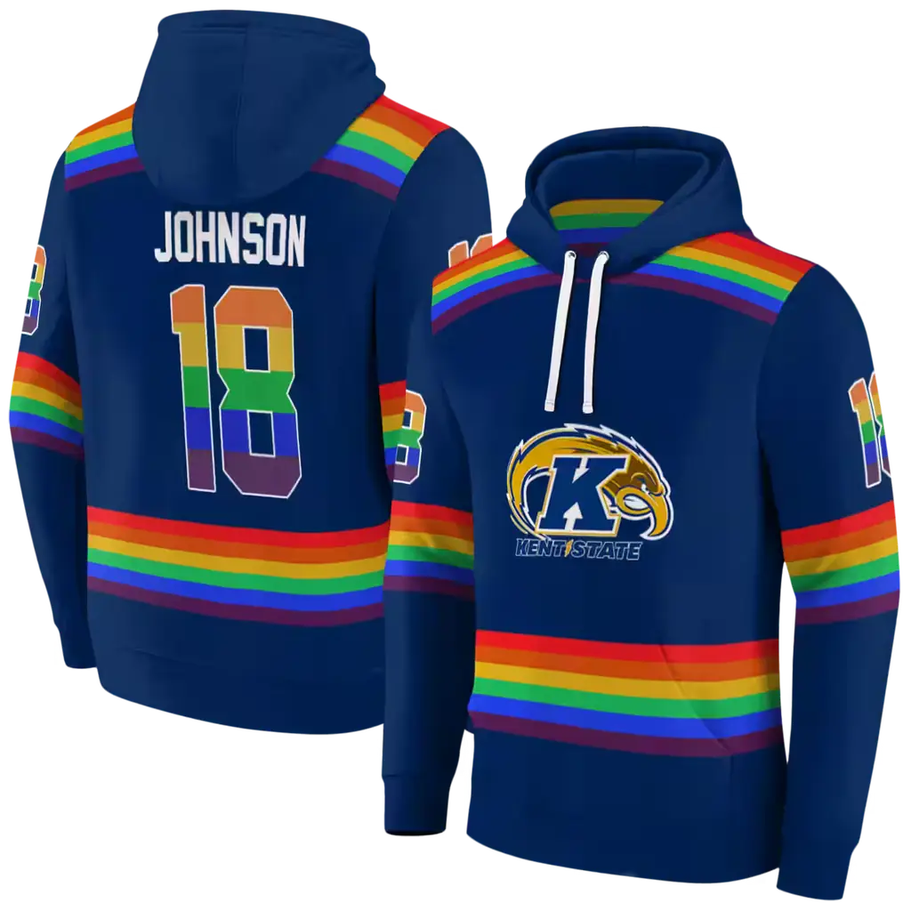 customized kent state golden flashes rainbow stripes navy blue hoodie fashion forward customized kent state golden flashes rainbow stripes navy blue hoodie fashion forward