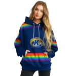 customized kent state golden flashes rainbow stripes navy blue hoodie best selling