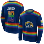customized kent state golden flashes rainbow stripes navy blue hoodie best selling