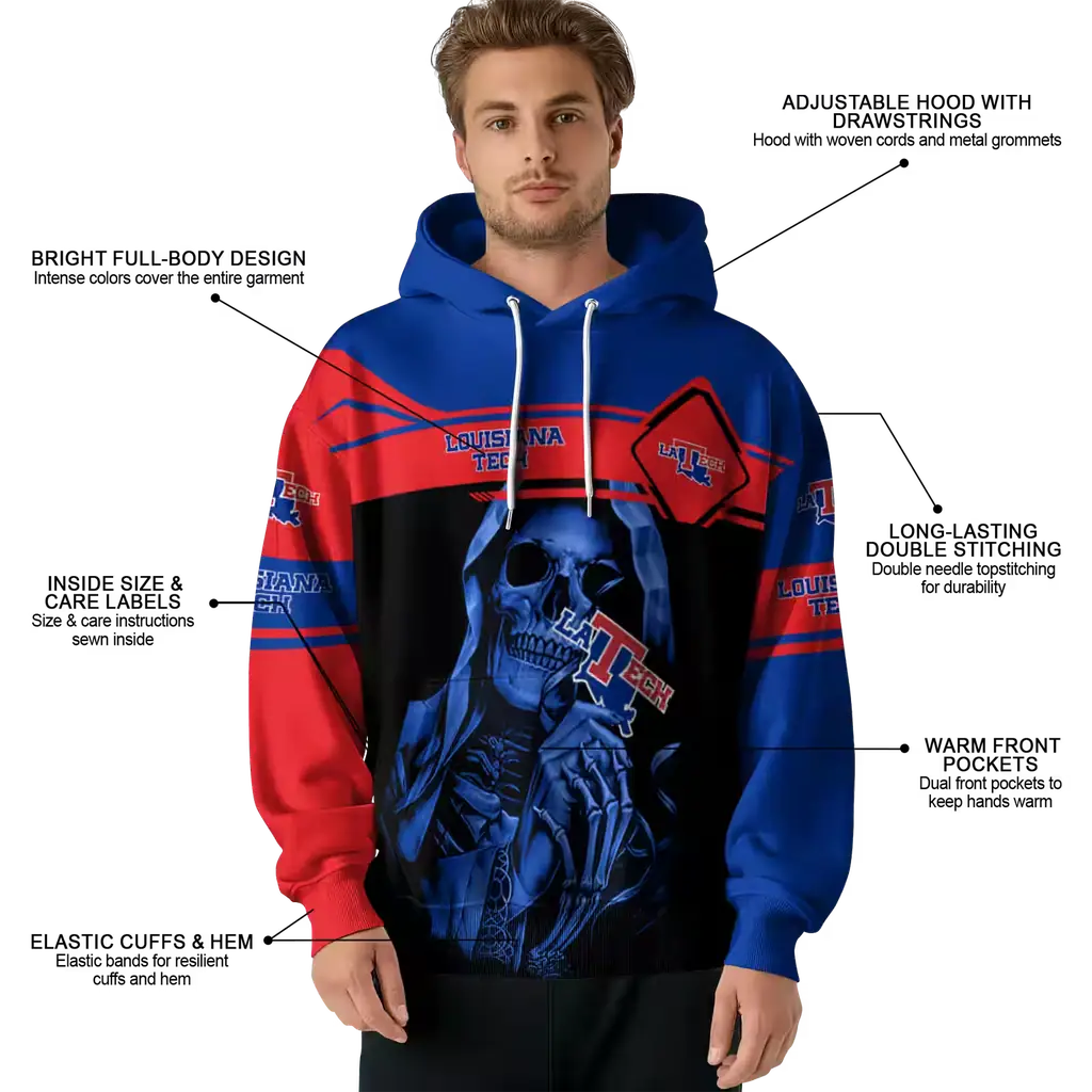 customized la tech grim reaper blue black hoodie latest model customized la tech grim reaper blue black hoodie latest model