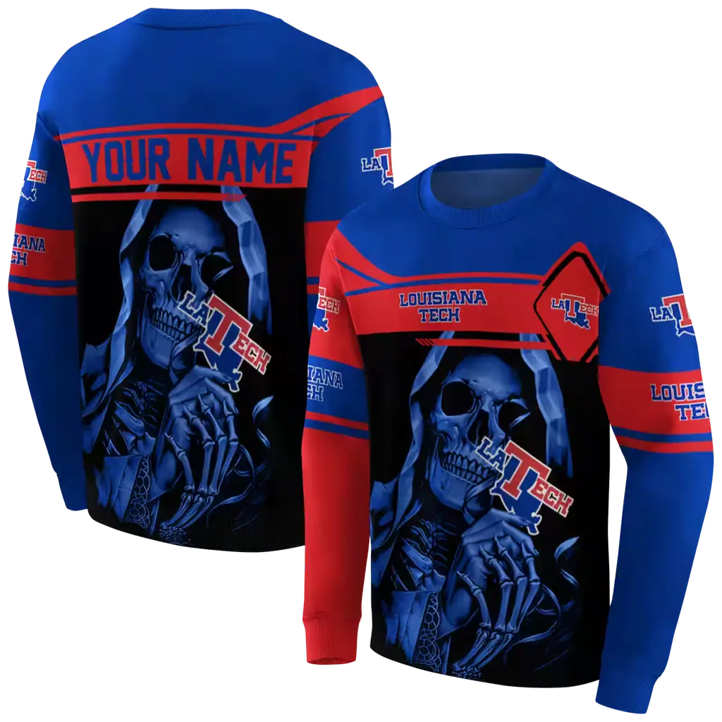 customized la tech grim reaper blue black hoodie premium grade customized la tech grim reaper blue black hoodie premium grade