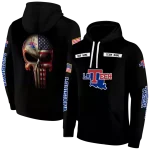 customized la tech punisher skull black hoodie best selling