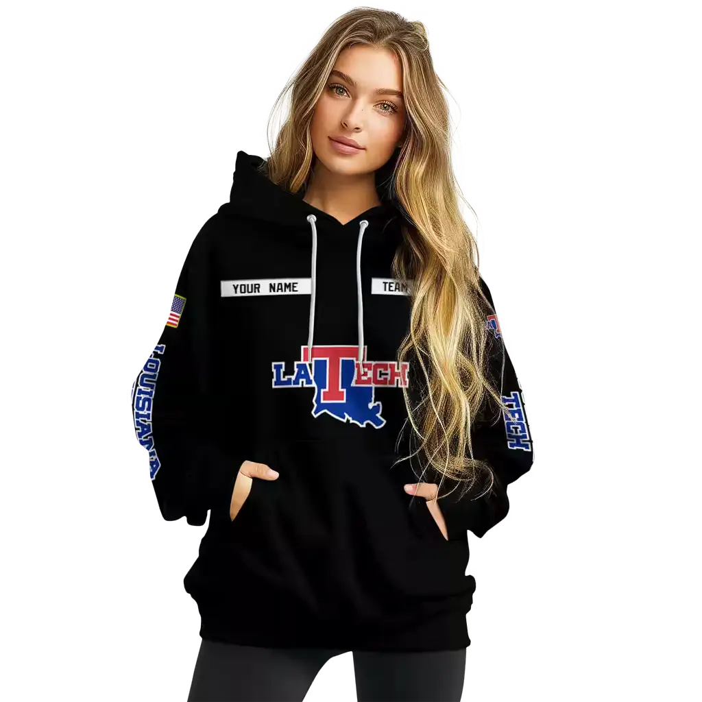 customized la tech punisher skull black hoodie high quality customized la tech punisher skull black hoodie high quality