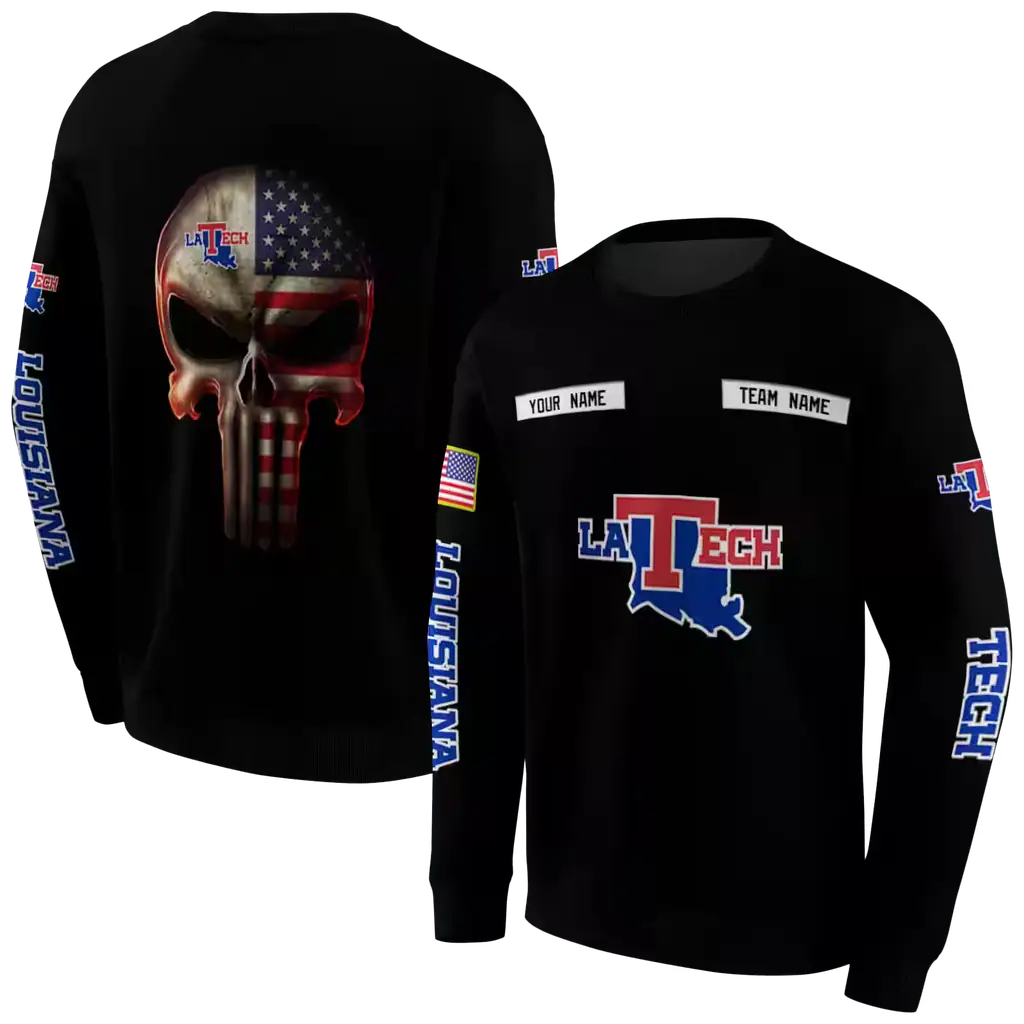 customized la tech punisher skull black hoodie premium grade customized la tech punisher skull black hoodie premium grade