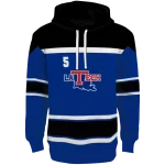 customized la tech striped pattern blue hoodie best selling