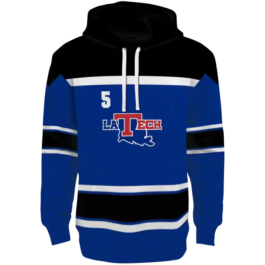 customized la tech striped pattern blue hoodie best selling customized la tech striped pattern blue hoodie best selling