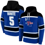 customized la tech striped pattern blue hoodie best selling