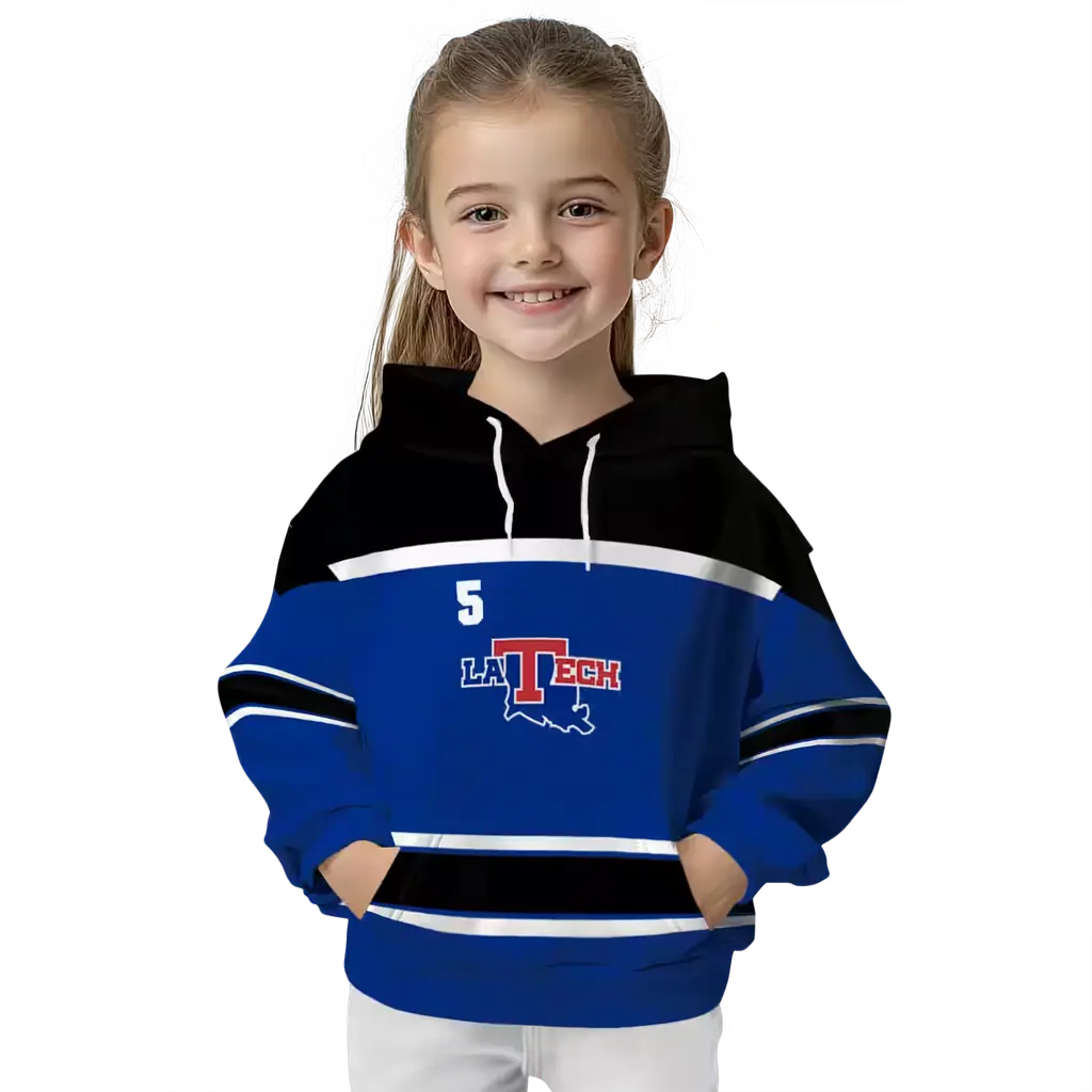 customized la tech striped pattern blue hoodie top rated customized la tech striped pattern blue hoodie top rated
