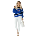 customized la tech striped pattern blue hoodie best selling