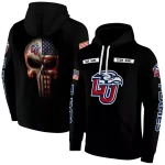 customized liberty flames punisher skull black hoodie best selling
