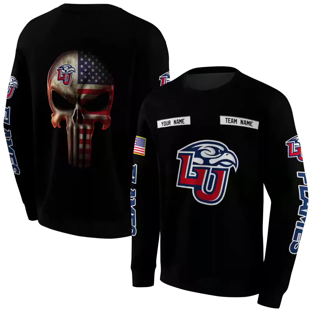 customized liberty flames punisher skull black hoodie premium grade customized liberty flames punisher skull black hoodie premium grade