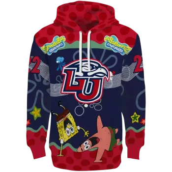 customized liberty flames spongebob patrick star red navy hoodie best selling
