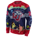 customized liberty flames spongebob patrick star red navy hoodie best selling