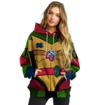 customized liberty flames superhero armor red green hoodie best selling