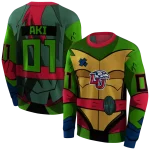 customized liberty flames superhero armor red green hoodie best selling