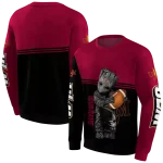 customized louisiana monroe warhawks baby groot red black hoodie best selling