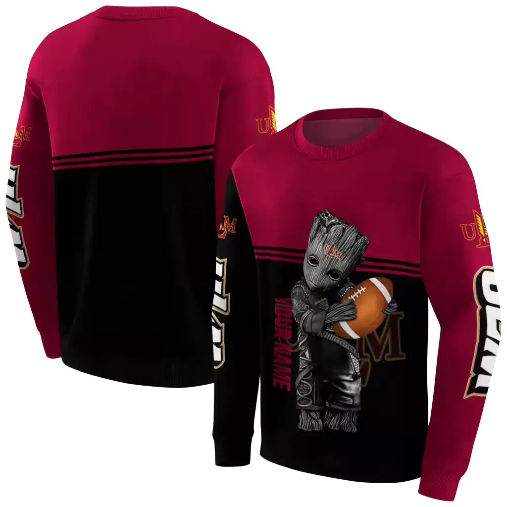 customized louisiana monroe warhawks baby groot red black hoodie premium grade customized louisiana monroe warhawks baby groot red black hoodie premium grade