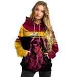 customized louisiana monroe warhawks grim reaper red black hoodie best selling