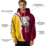 customized louisiana monroe warhawks peeking snoopy red hoodie best selling