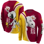 customized louisiana monroe warhawks peeking snoopy red hoodie best selling