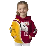 customized louisiana monroe warhawks peeking snoopy red hoodie best selling