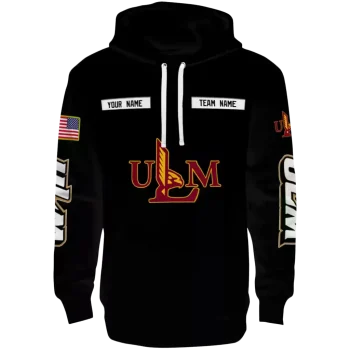 customized louisiana monroe warhawks punisher skull black hoodie best selling