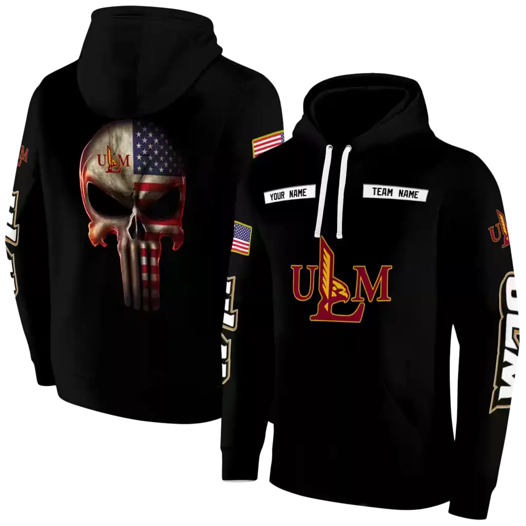 customized louisiana monroe warhawks punisher skull black hoodie fashion forward customized louisiana monroe warhawks punisher skull black hoodie fashion forward