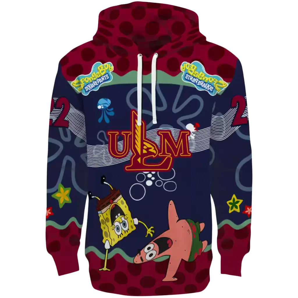 customized louisiana monroe warhawks spongebob patrick star red navy hoodie best selling customized louisiana monroe warhawks spongebob patrick star red navy hoodie best selling