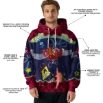 customized louisiana monroe warhawks spongebob patrick star red navy hoodie best selling