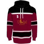 customized louisiana monroe warhawks striped pattern red hoodie best selling