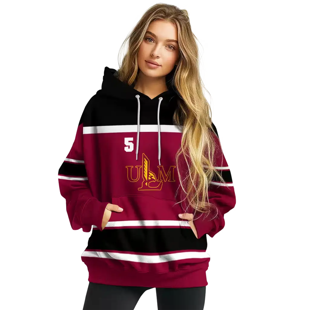 customized louisiana monroe warhawks striped pattern red hoodie high quality customized louisiana monroe warhawks striped pattern red hoodie high quality