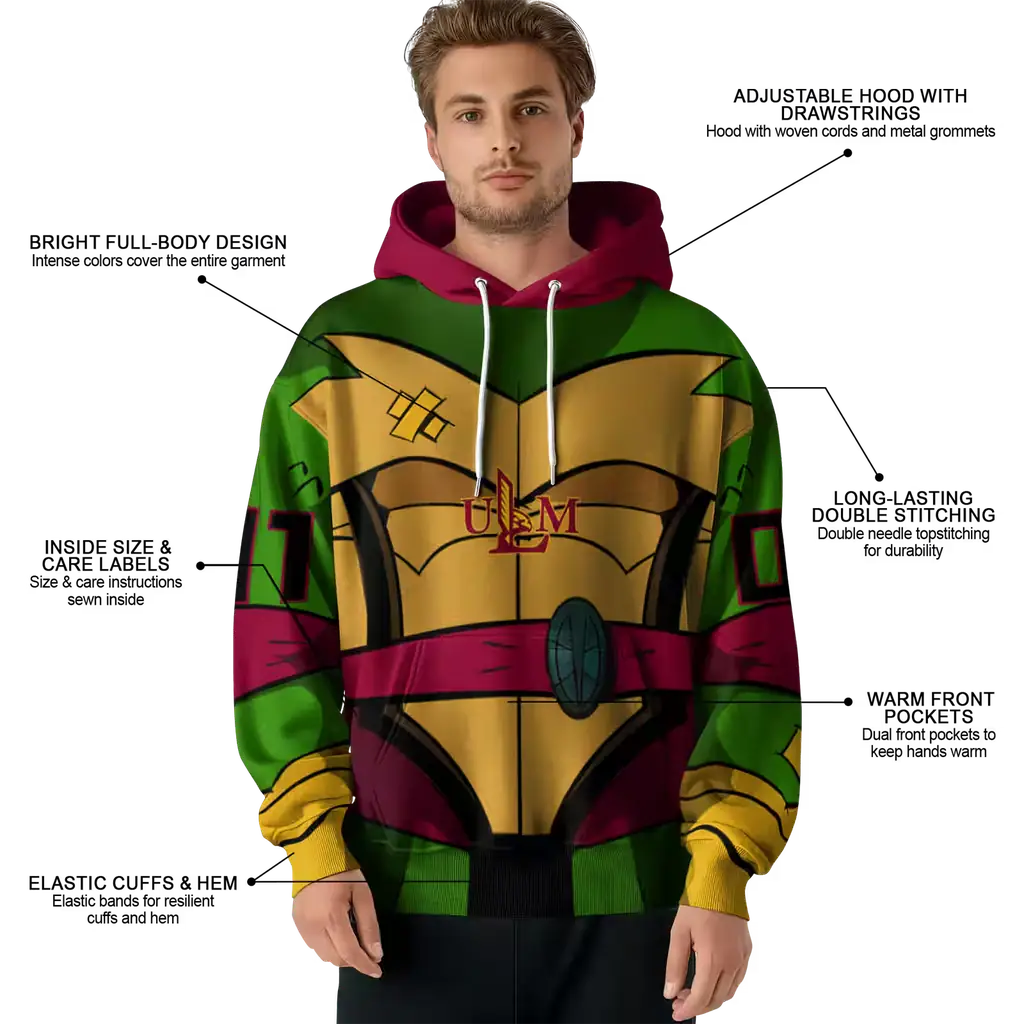 customized louisiana monroe warhawks superhero armor red green hoodie latest model customized louisiana monroe warhawks superhero armor red green hoodie latest model