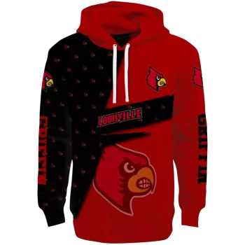 customized louisville cardinals abstract shape red hoodie best selling
