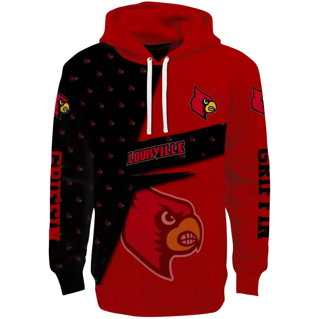 customized louisville cardinals abstract shape red hoodie best selling customized louisville cardinals abstract shape red hoodie best selling
