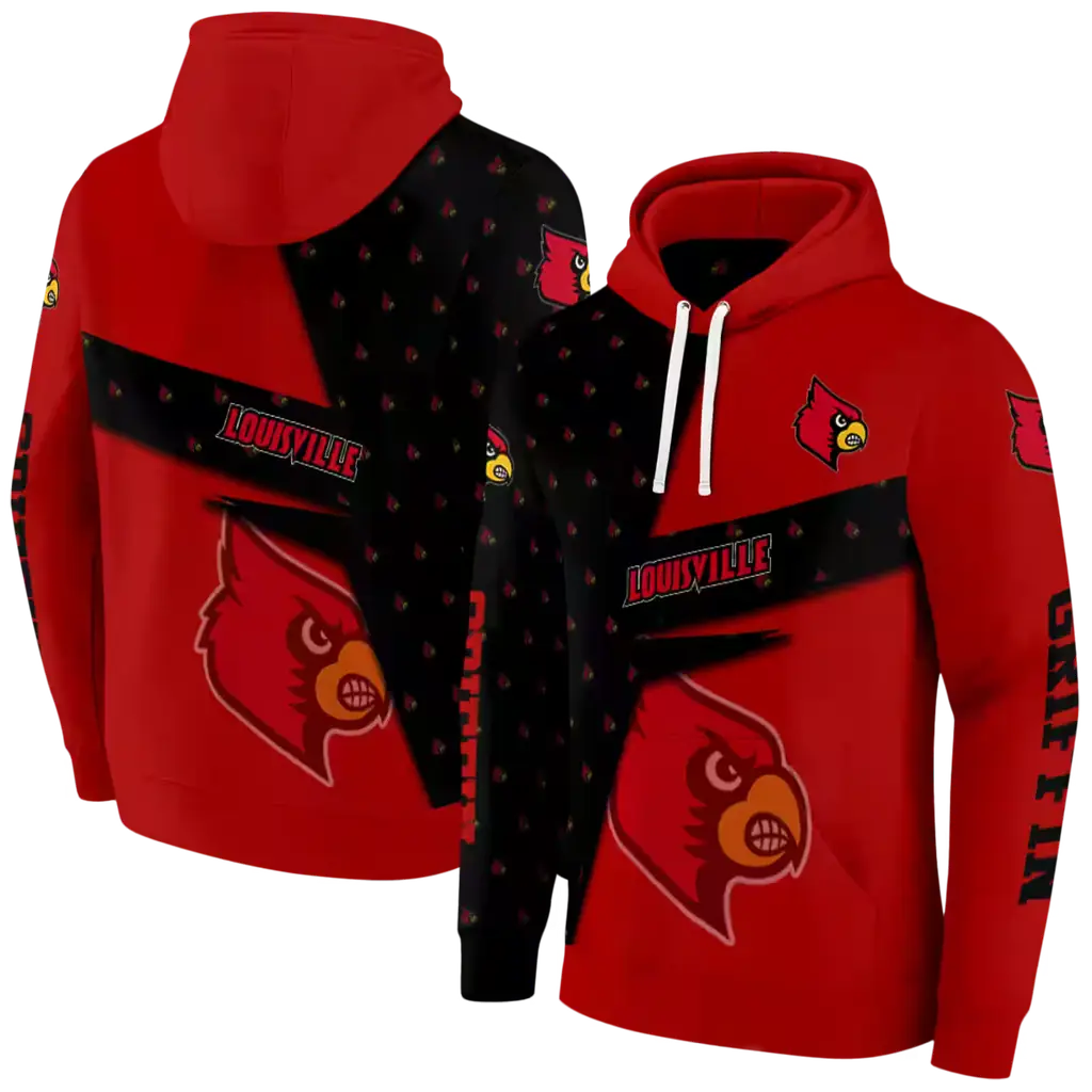 customized louisville cardinals abstract shape red hoodie fashion forward customized louisville cardinals abstract shape red hoodie fashion forward